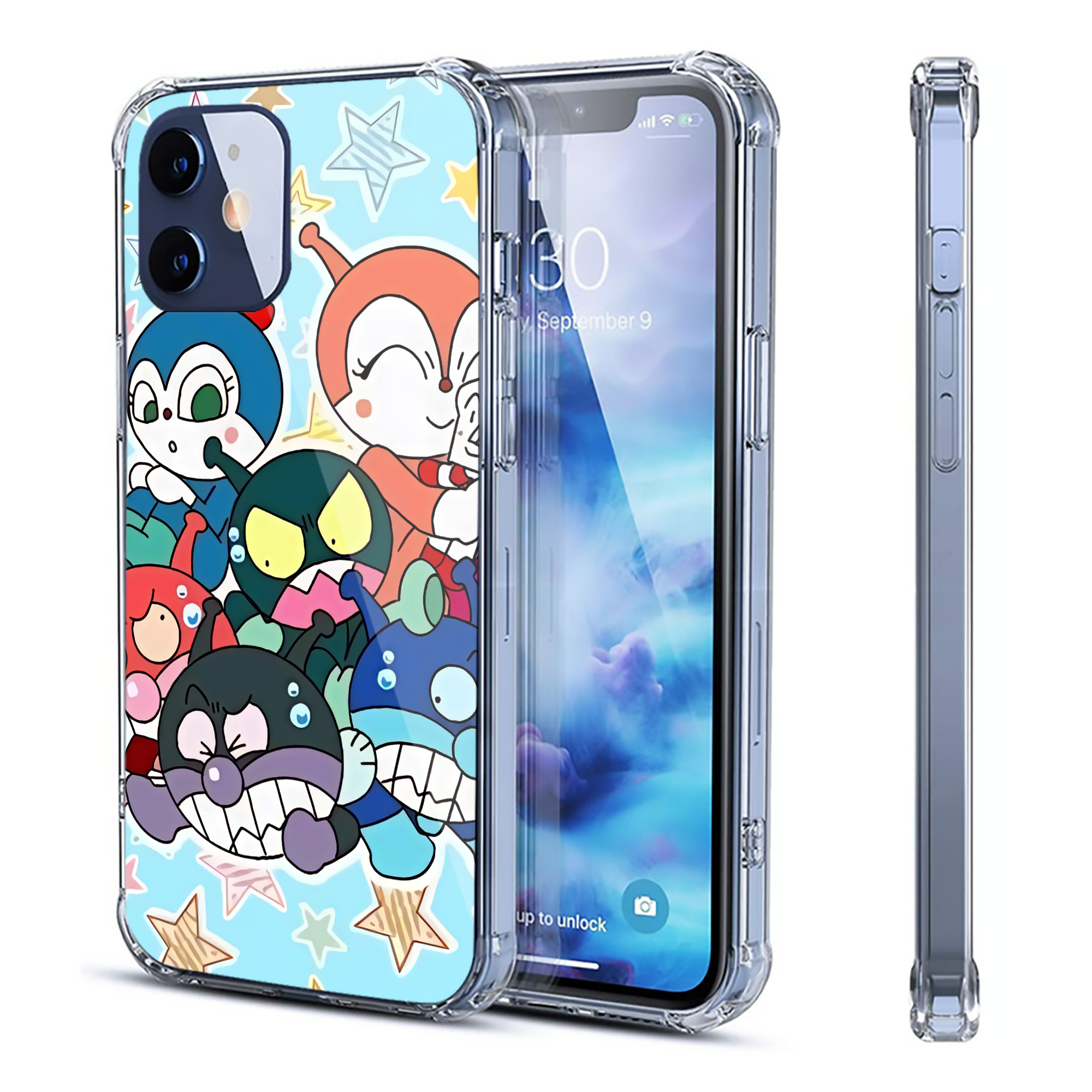 （画像用） アンパンマン Anpanman 【iPhone 12シリーズ対応】透明スマホケース（クリアソフトケース）
